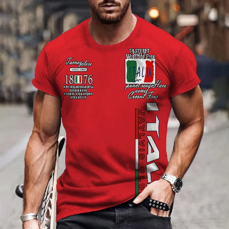 Männer T-Shirt Italien Herrenmode Sport Shirts Hemd Streetwear Spandex Tank Top