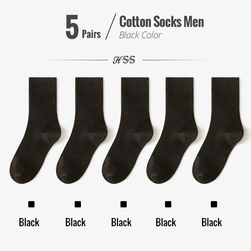 5 Paar Herren Business Socken aus Baumwolle Atmungsaktives Füßlinge Größe 38-45