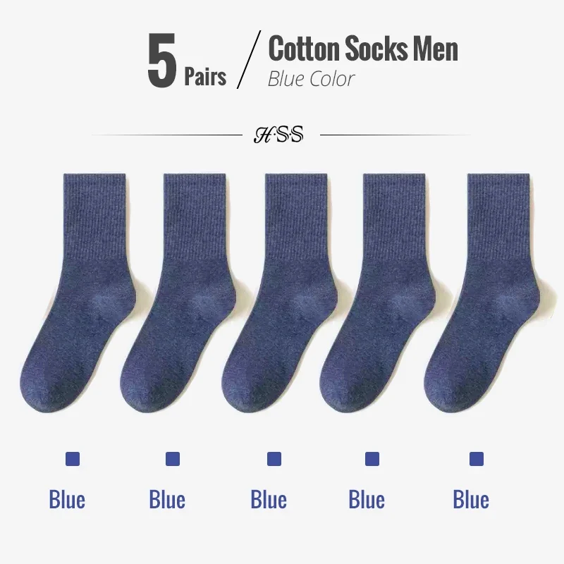 5 Paar Herren Business Socken aus Baumwolle Atmungsaktives Füßlinge Größe 38-45