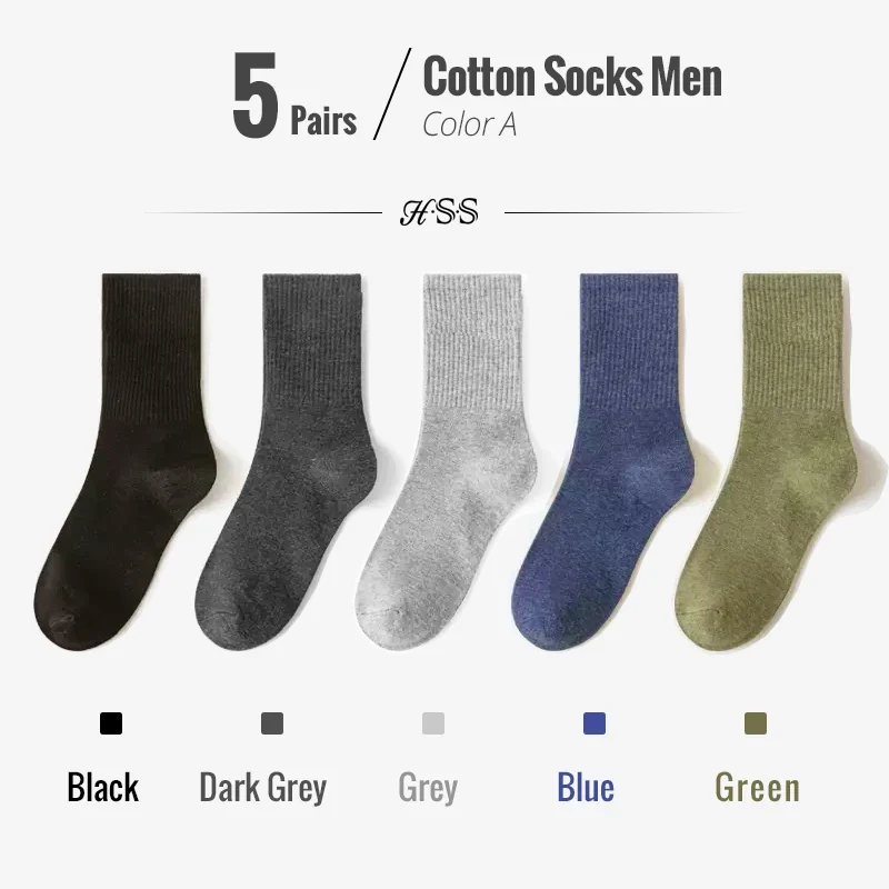5 Paar Herren Business Socken aus Baumwolle Atmungsaktives Füßlinge Größe 38-45