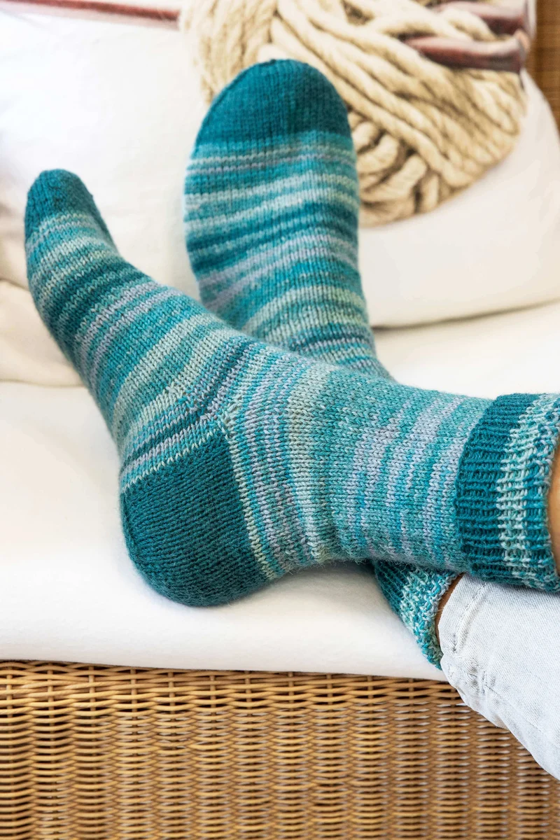 Anleitung Damensocken mit Ferse und Spitze in uni