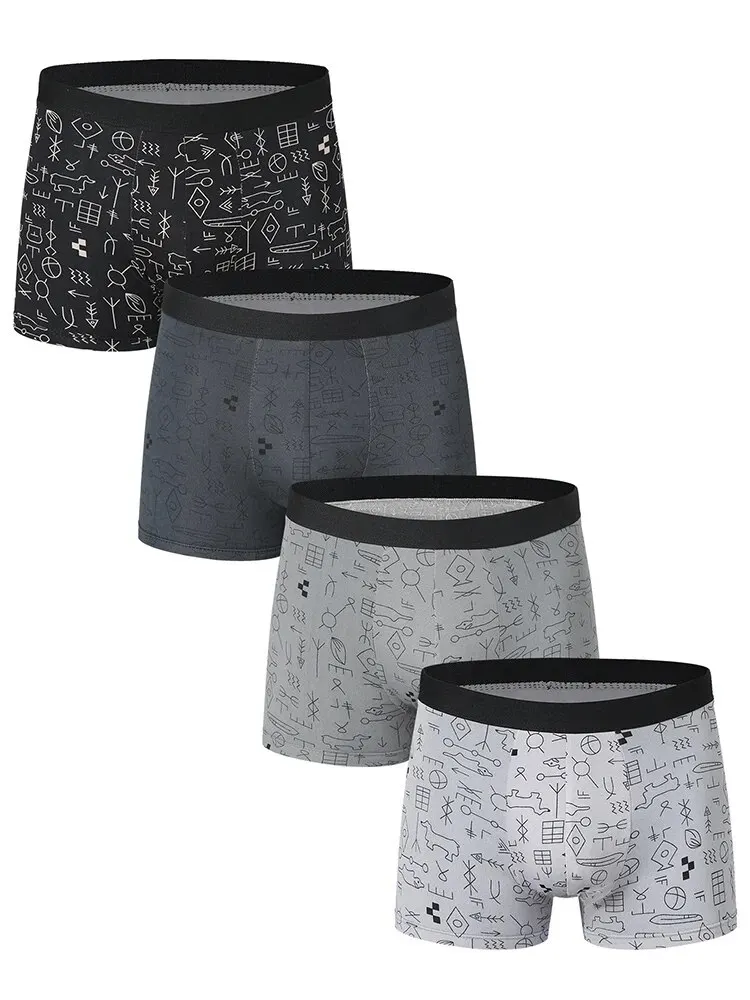 4er Pack Herren Boxershorts Unterhosen Basic Unterwäsche Boxer Shorts