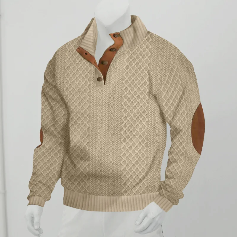 Herren Pullover Sweatshirt Troyer Pulli Sweater Stehkragen Zipper Langarmpulli