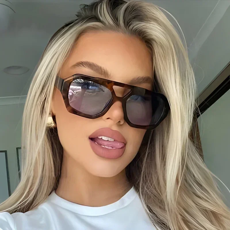 Damen Sonnenbrille Designer Luxus Brille Quadratische Übergröße Gläser Vintage