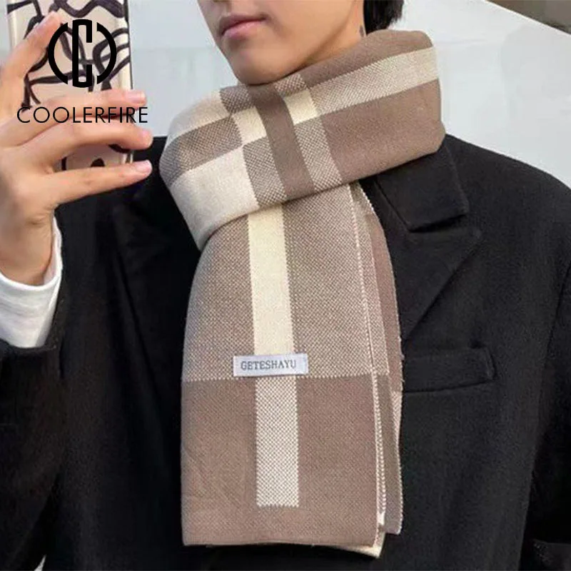 Herren Schal Winterschal Stola Schlauchschal Halstuch Wollschal Strickschal Loop