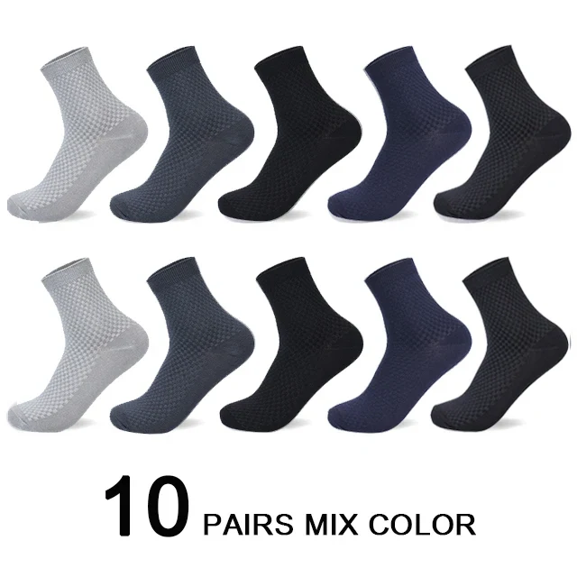10 Paar Herren Business Socken aus Bambusfaser Atmungsaktives Größe 38-45