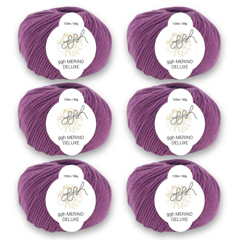 ggh Merino Deluxe - 300g Set (6x50g) - 016 - Granatrot