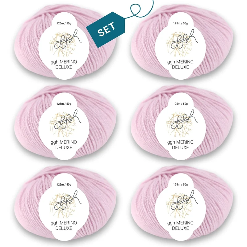 ggh Merino Deluxe - 300g Set (6x50g) - 015 - Zartrosa