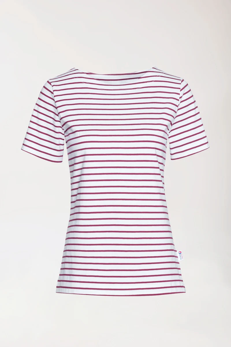 Shirt Damen - 1/2 Arm weiß/bordeaux