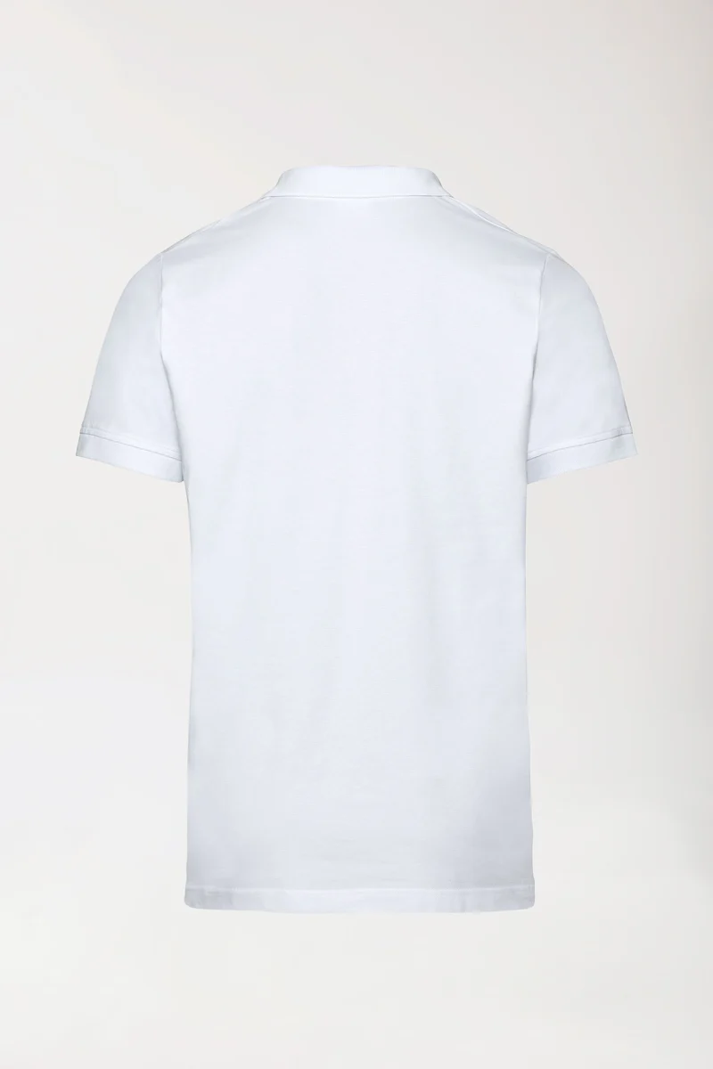 Stretch Shirt Herren - Polokragen - Knopfleiste weiß