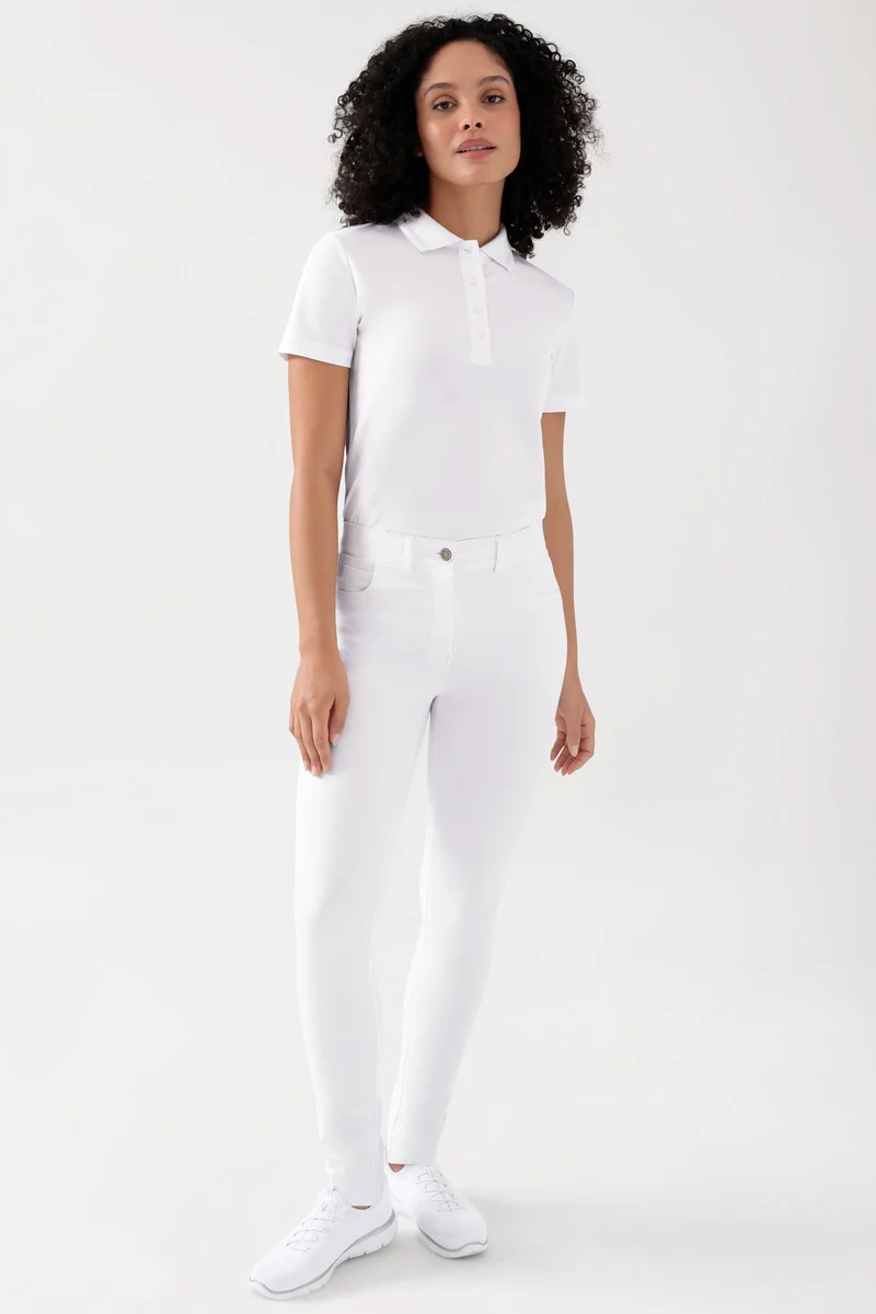 COMFY FLEX 5-Pocket Hose Damen - schlankes Bein weiß