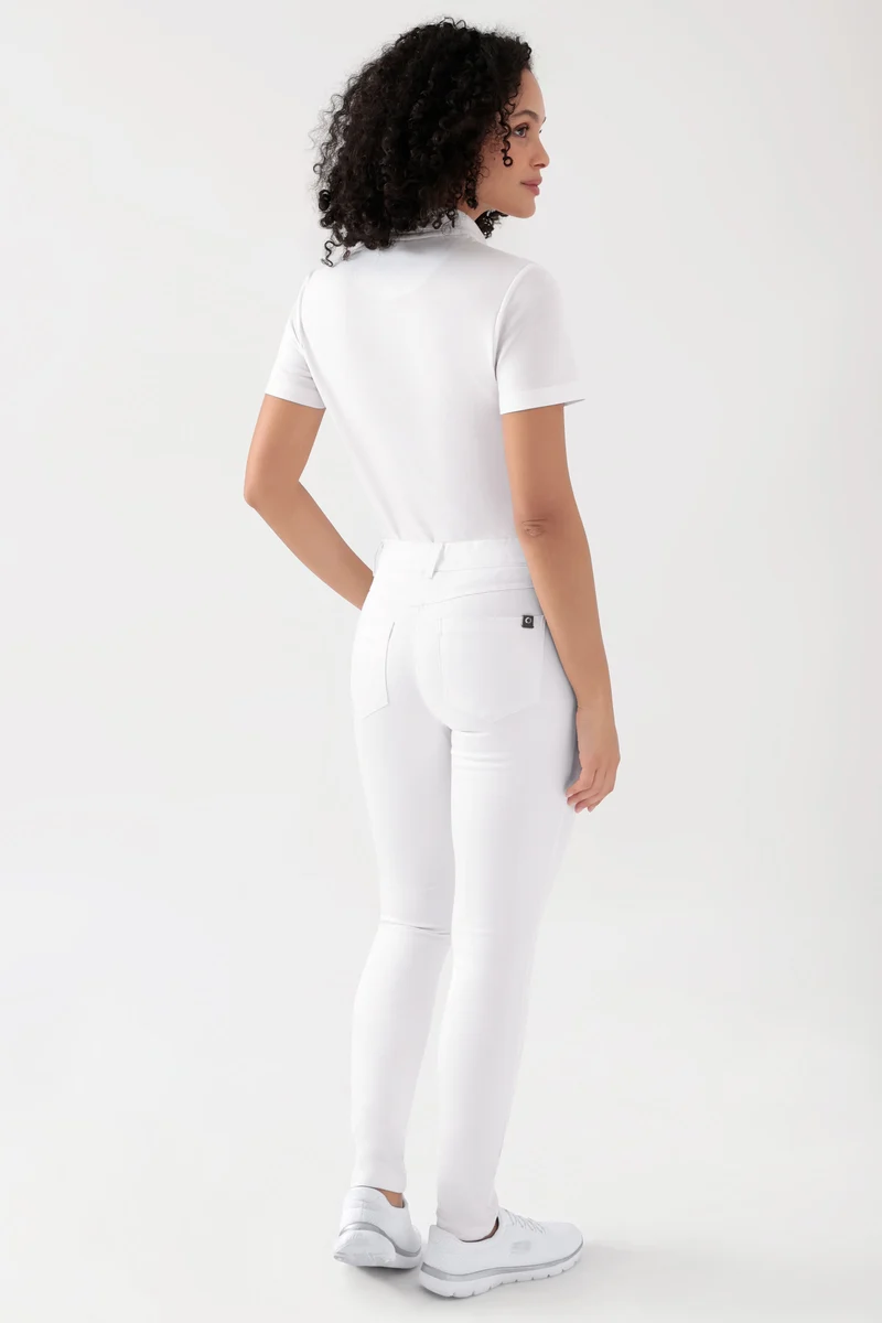 COMFY FLEX 5-Pocket Hose Damen - schlankes Bein weiß