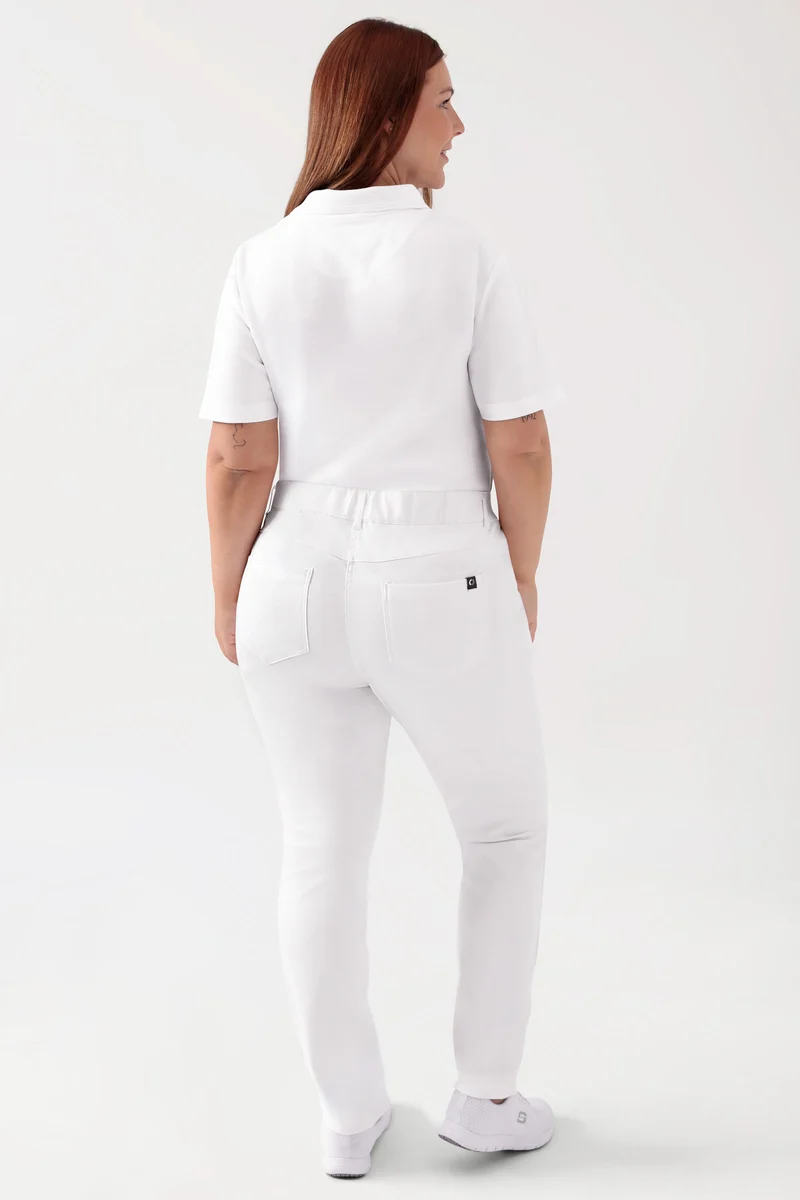 COMFY FLEX 5-Pocket Hose Damen - schlankes Bein weiß