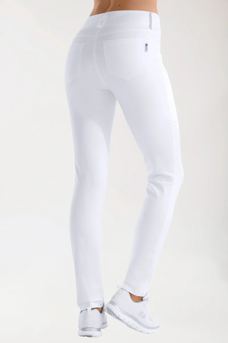 Comfort Stretch Hose Damen - 5-Pocket mit breitem Bund weiß