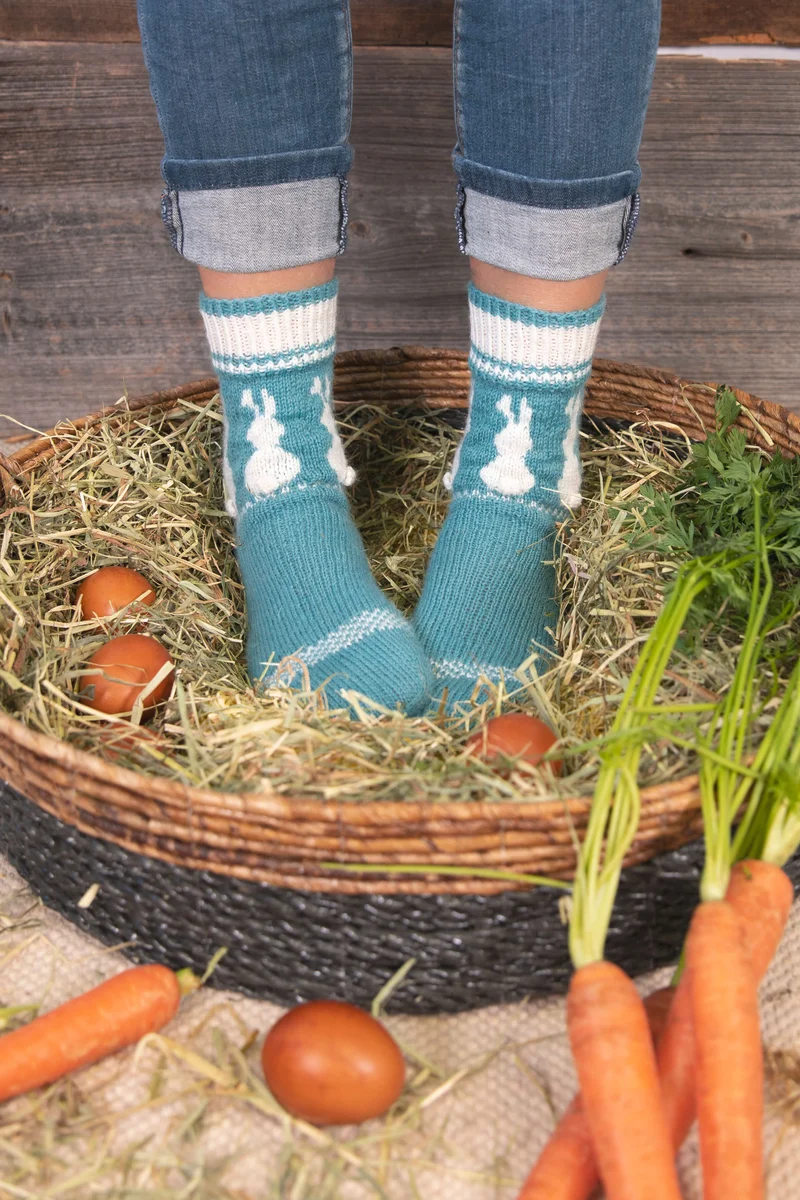 Anleitung Ostersocken mit Einstrickmuster