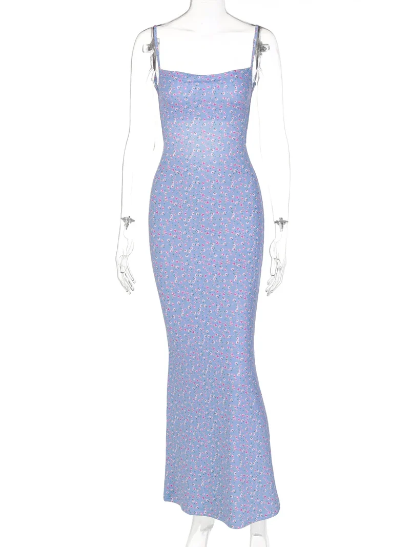 Frauen Kleid rückenfreies Partykleid Langeskleid Spaghettiträger Abendkleid