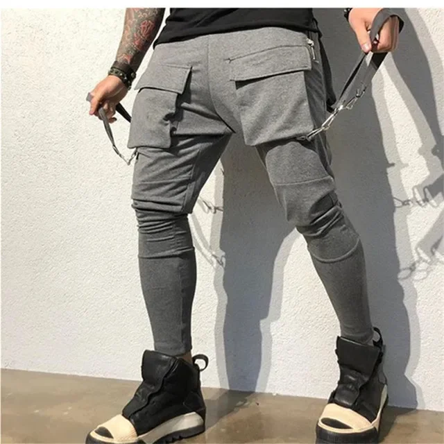 Herren Sporthose Jogger Jogginghose Sweatpants Trainingshose Cargo Hose mit Zip
