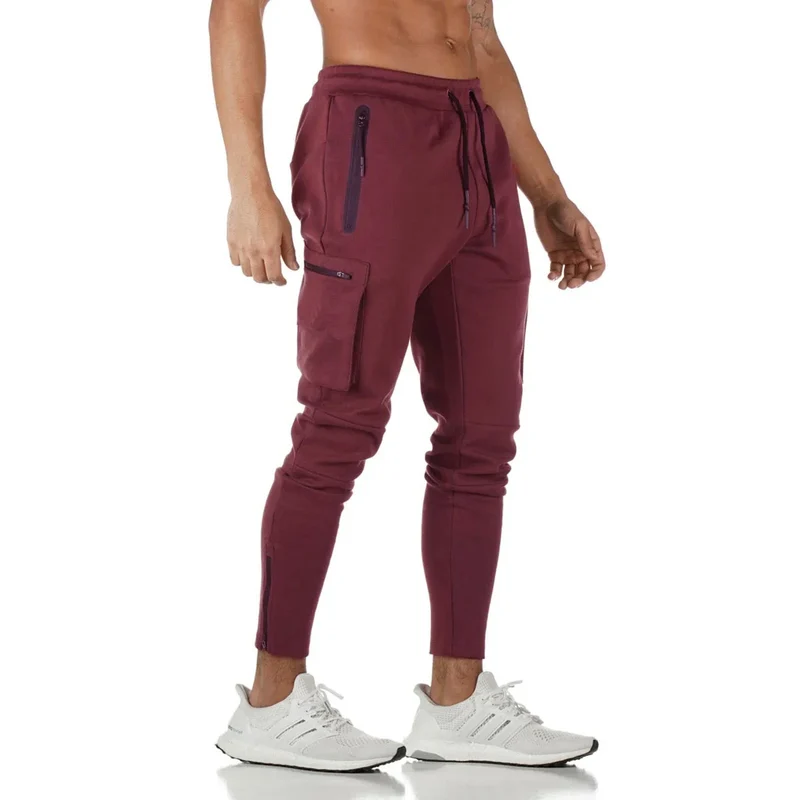 Herren Sporthose Jogger Jogginghose Sweatpants Trainingshose Cargo Hose mit Zip