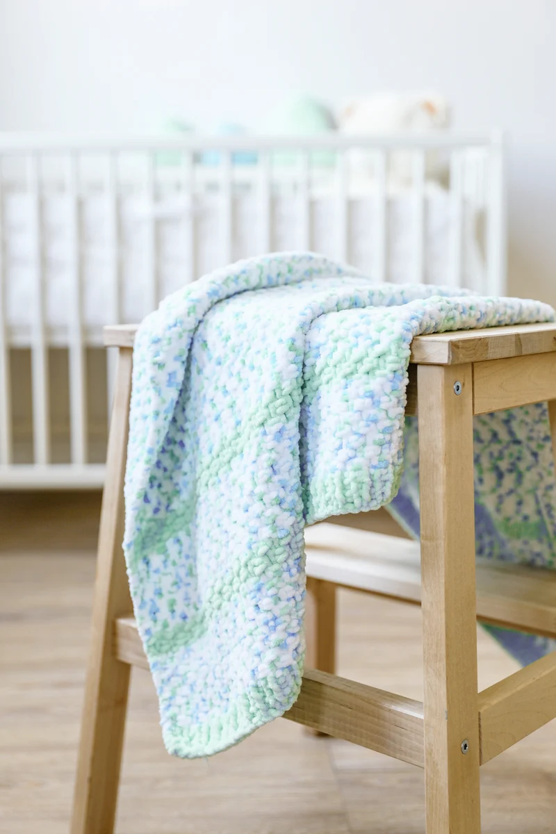 Anleitung Babydecke im Perlmuster