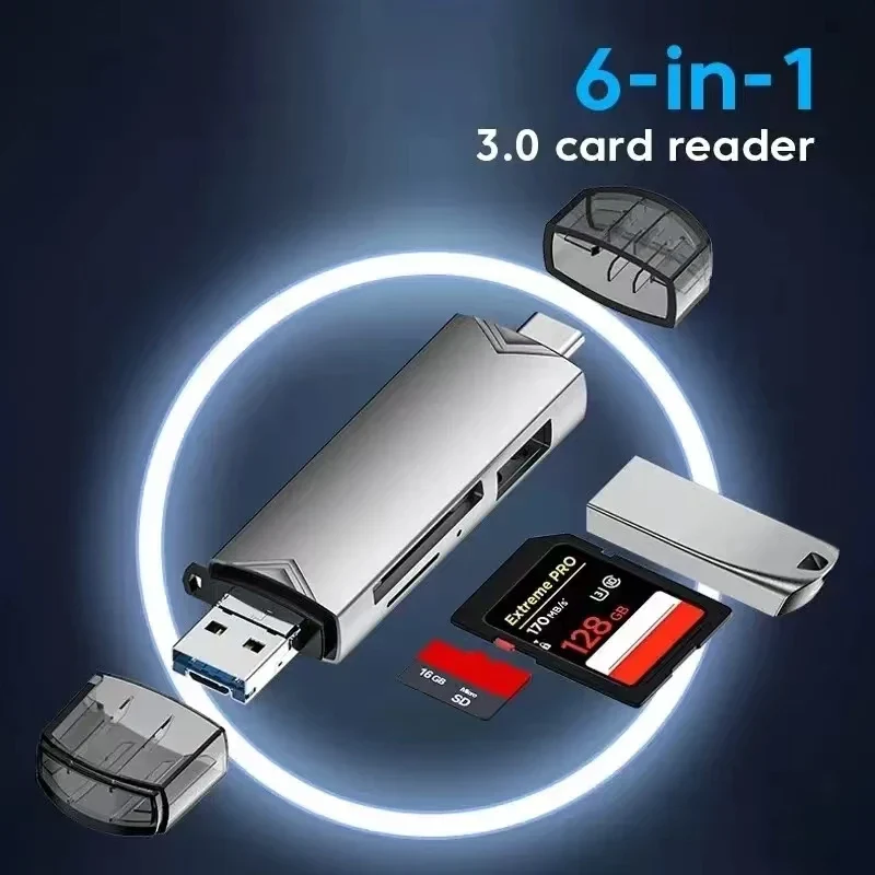 6 in1 Kartenleser USB Stick USB-C Speicherstick Memorystick Universal Adapter