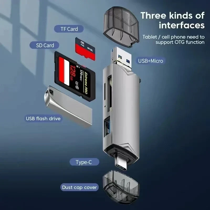 6 in1 Kartenleser USB Stick USB-C Speicherstick Memorystick Universal Adapter