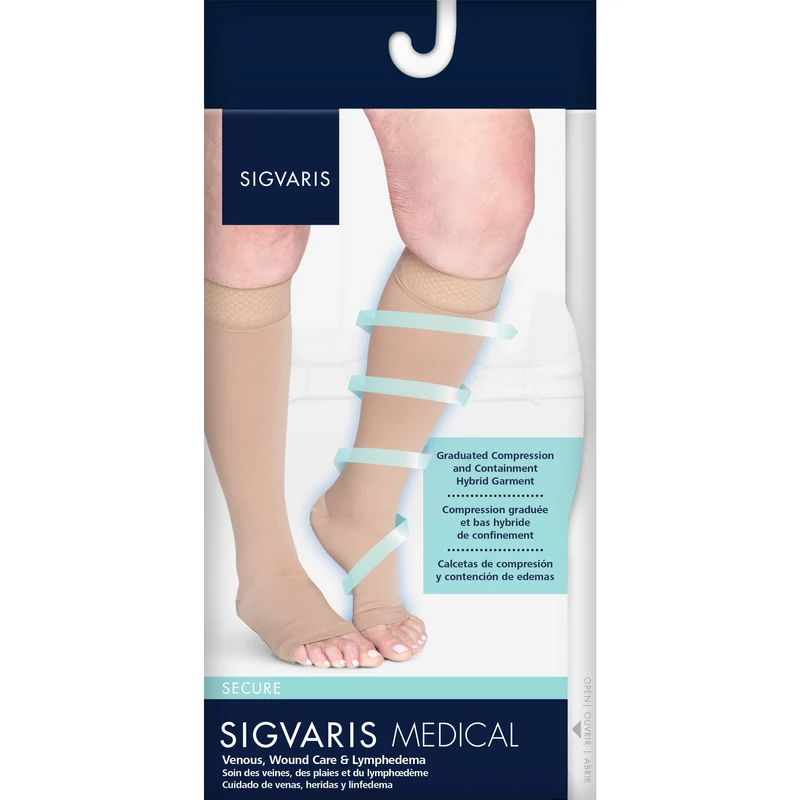 Sigvaris Secure Knee High 20-30 mmHg, Open Toe