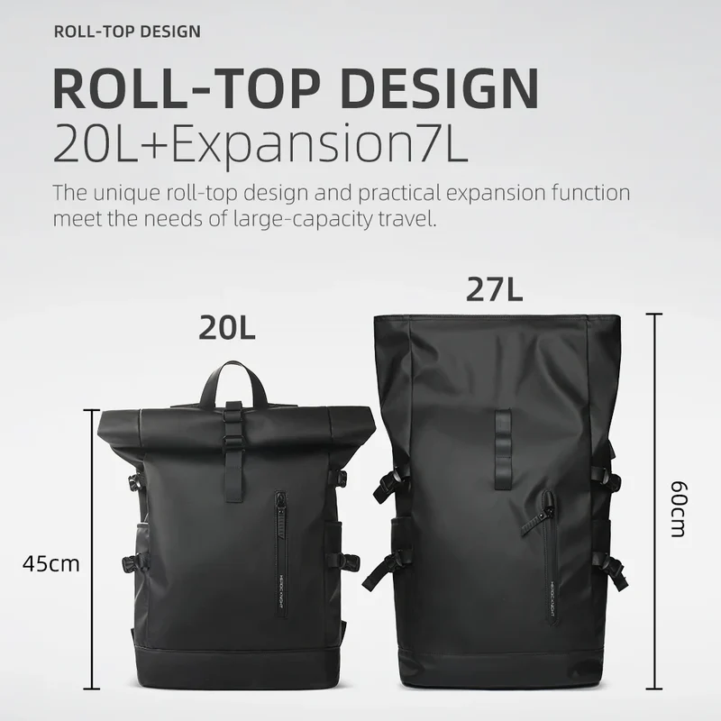 Kurierrucksack RollTop Rucksack Herren 36-55L wasserdicht Laptop Tasche Damen