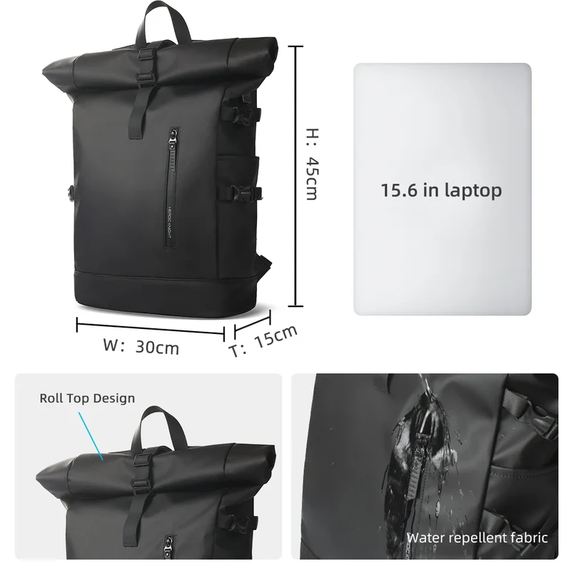 Kurierrucksack RollTop Rucksack Herren 36-55L wasserdicht Laptop Tasche Damen