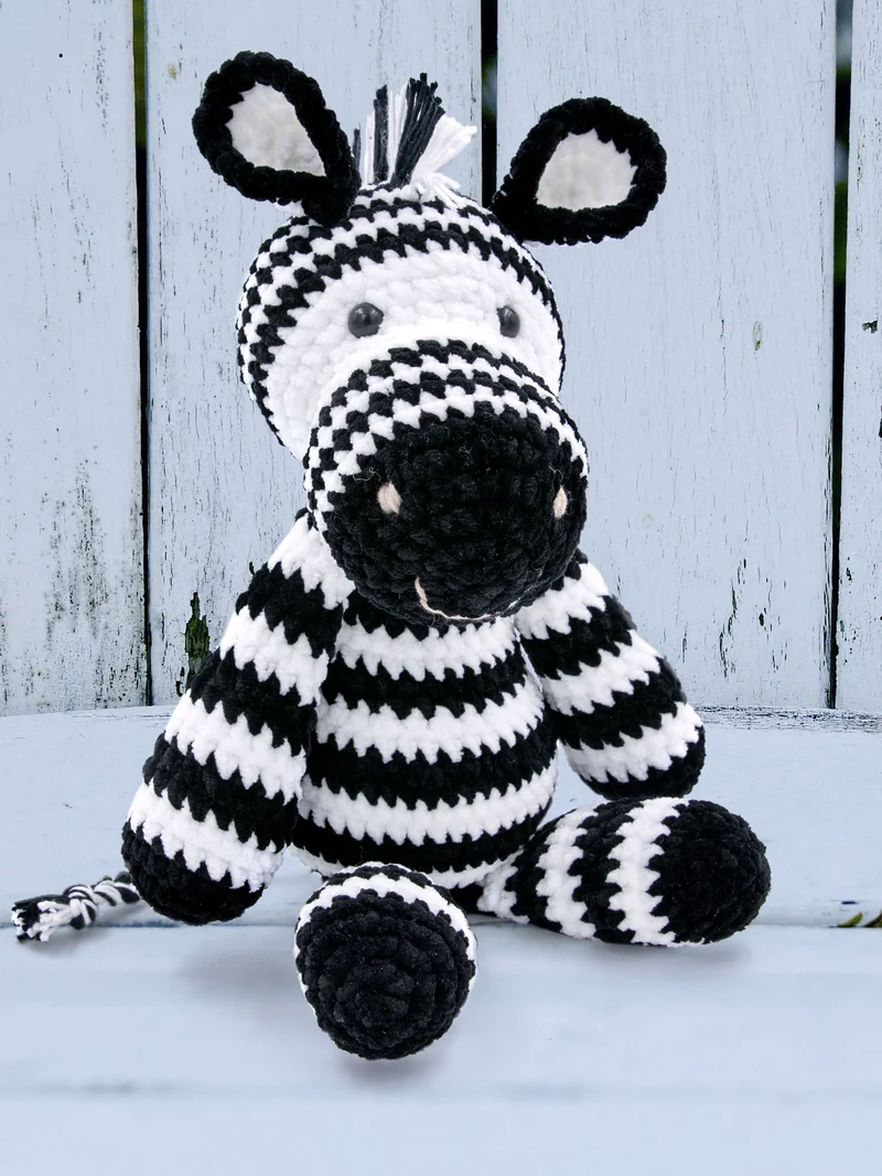 Anleitung Kuscheltier Zebra Zottel
