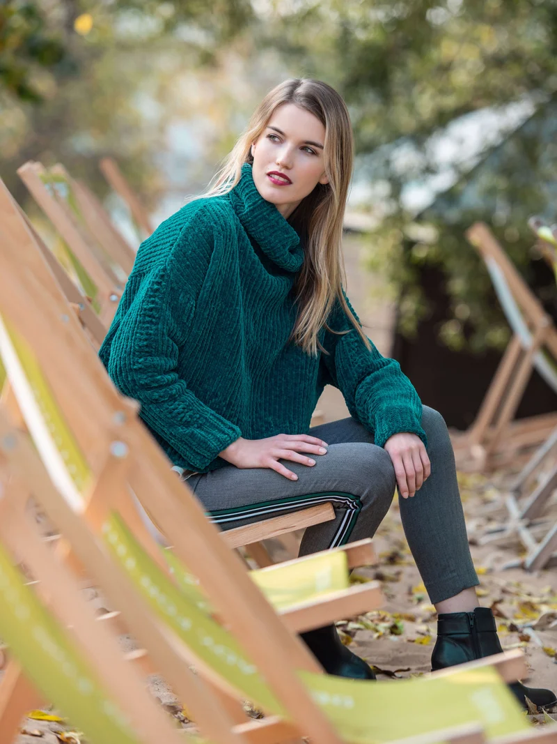 Anleitung Chenillepullover mit Rollkragen