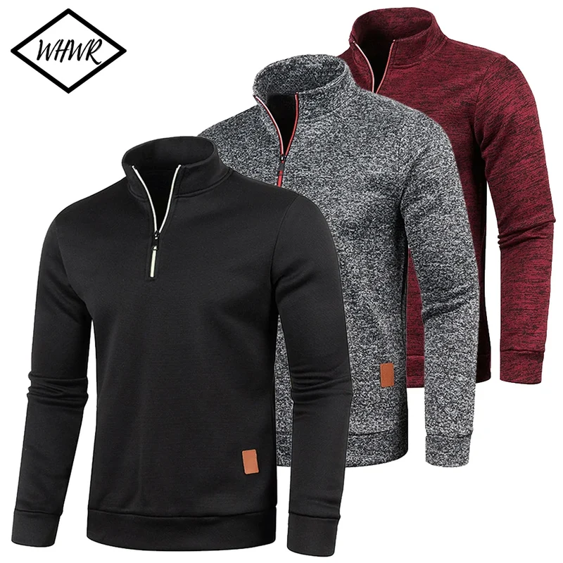 Herren Pullover Sweatshirt Troyer Pulli Sweater Stehkragen Zipper Langarmpulli