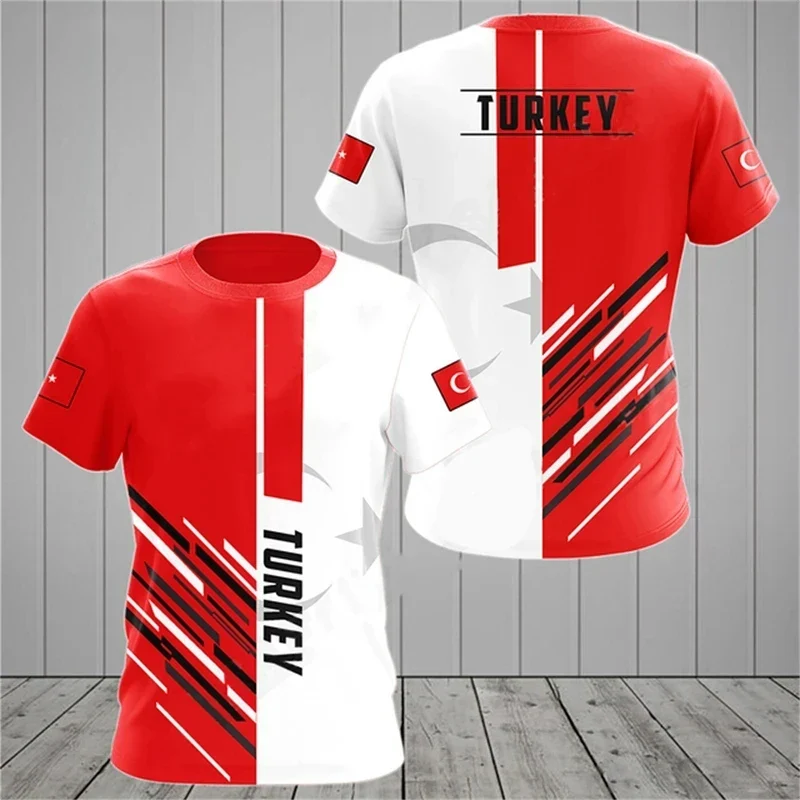 Herren T-Shirt Fashion Türkei Fan Trikot Rundhals Unisex Sommer Streetwear
