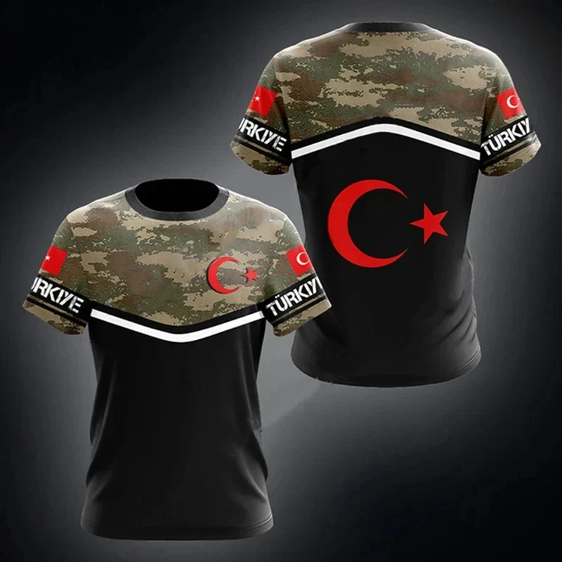 Herren T-Shirt Fashion Türkei Fan Trikot Rundhals Unisex Sommer Streetwear
