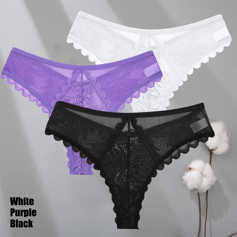 3Stk Frauen Tanga String Höschen Sexy Schlüpfer Slip Dessous Unterwäsche Panties