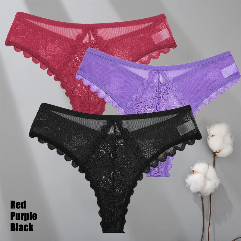 3Stk Frauen Tanga String Höschen Sexy Schlüpfer Slip Dessous Unterwäsche Panties