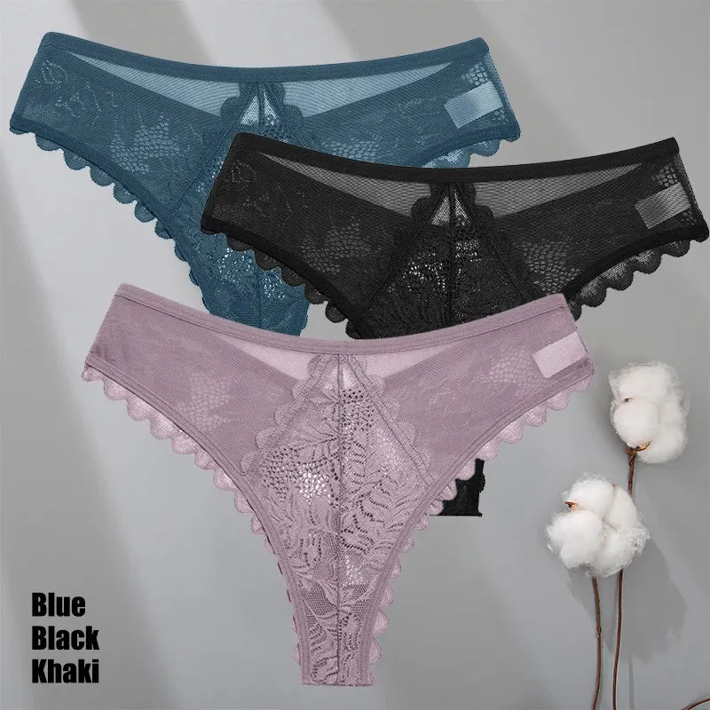 3Stk Frauen Tanga String Höschen Sexy Schlüpfer Slip Dessous Unterwäsche Panties