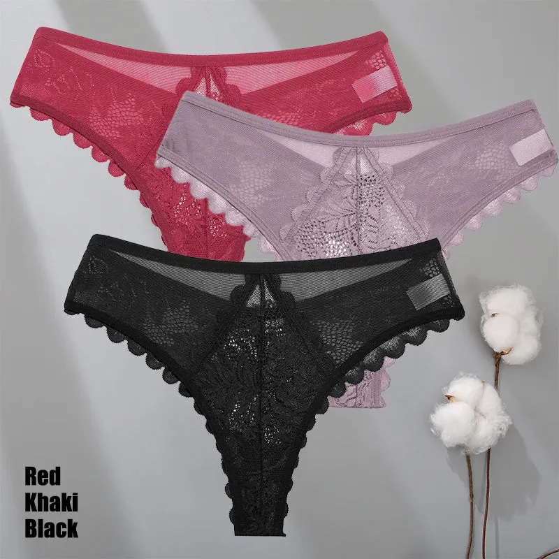 3Stk Frauen Tanga String Höschen Sexy Schlüpfer Slip Dessous Unterwäsche Panties