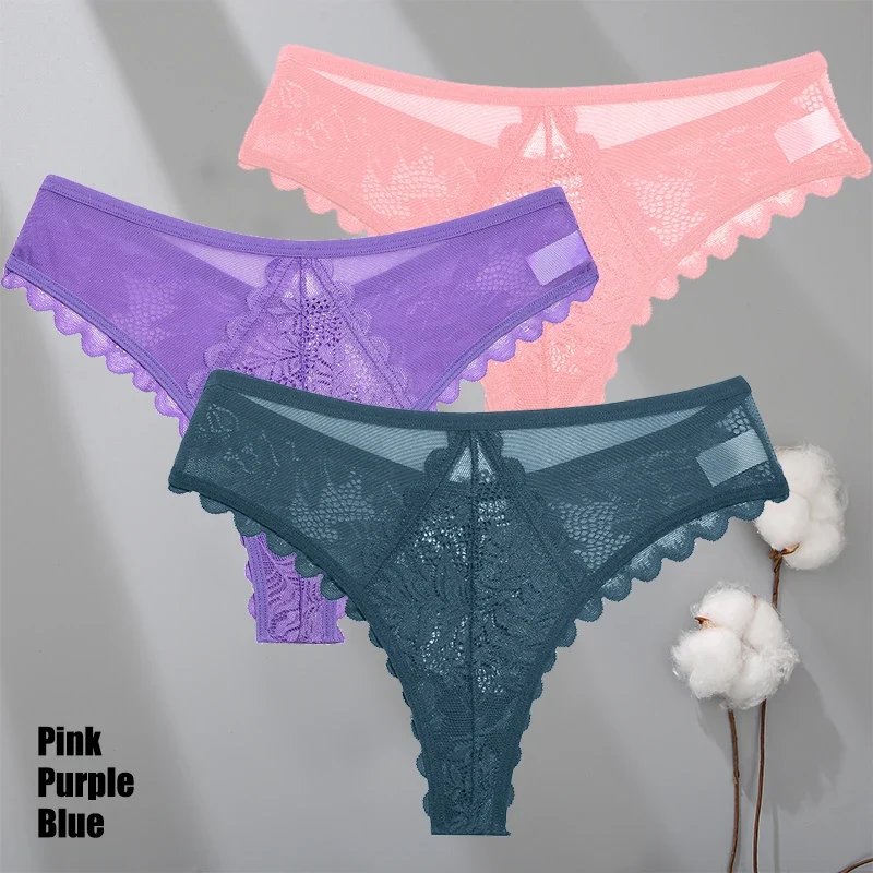 3Stk Frauen Tanga String Höschen Sexy Schlüpfer Slip Dessous Unterwäsche Panties