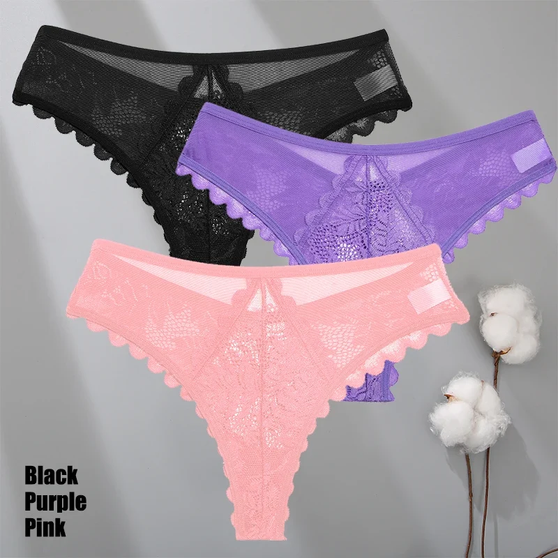 3Stk Frauen Tanga String Höschen Sexy Schlüpfer Slip Dessous Unterwäsche Panties