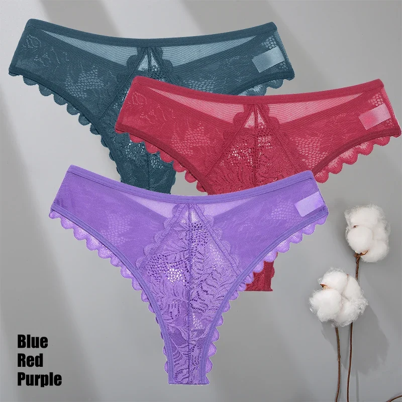 3Stk Frauen Tanga String Höschen Sexy Schlüpfer Slip Dessous Unterwäsche Panties