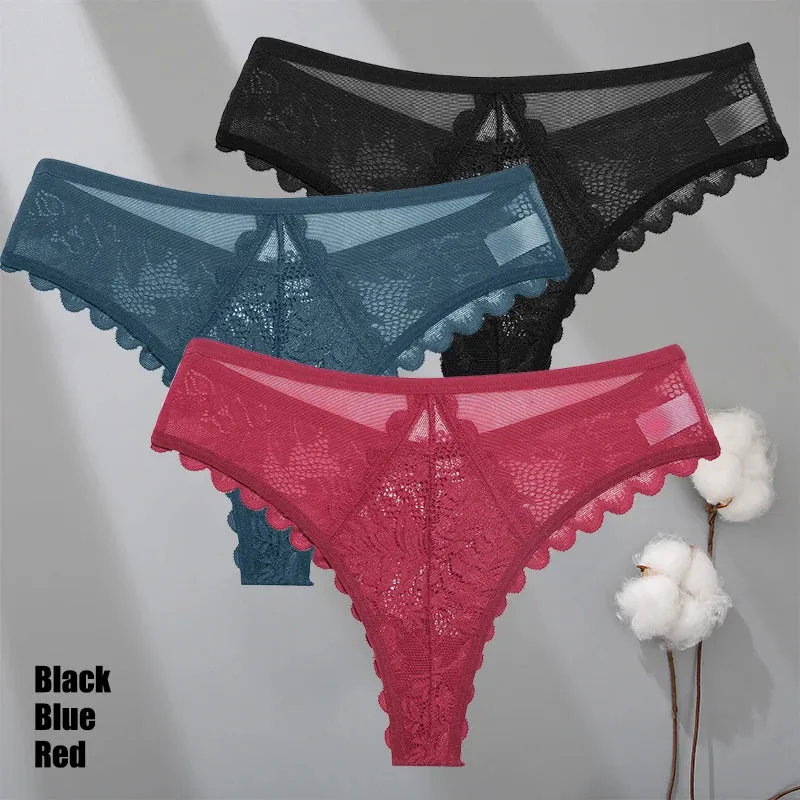 3Stk Frauen Tanga String Höschen Sexy Schlüpfer Slip Dessous Unterwäsche Panties
