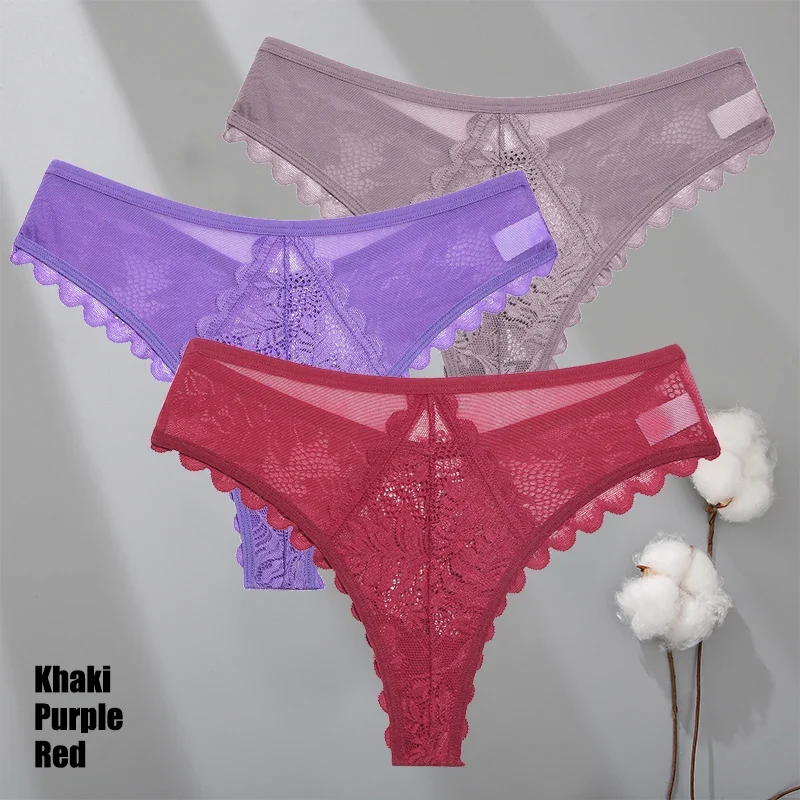 3Stk Frauen Tanga String Höschen Sexy Schlüpfer Slip Dessous Unterwäsche Panties