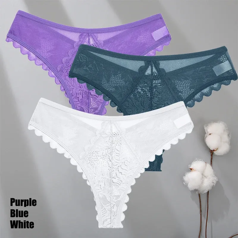 3Stk Frauen Tanga String Höschen Sexy Schlüpfer Slip Dessous Unterwäsche Panties