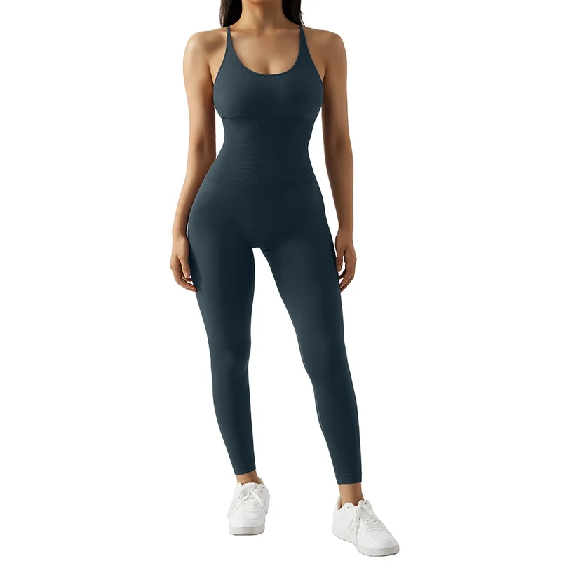 Yoga Fitness Overalls Jumpsuit Gym Stretch Leggings Jogging Anzug Top Push Up