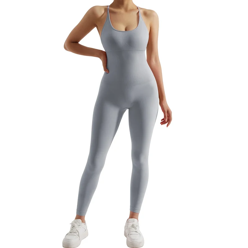 Yoga Fitness Overalls Jumpsuit Gym Stretch Leggings Jogging Anzug Top Push Up