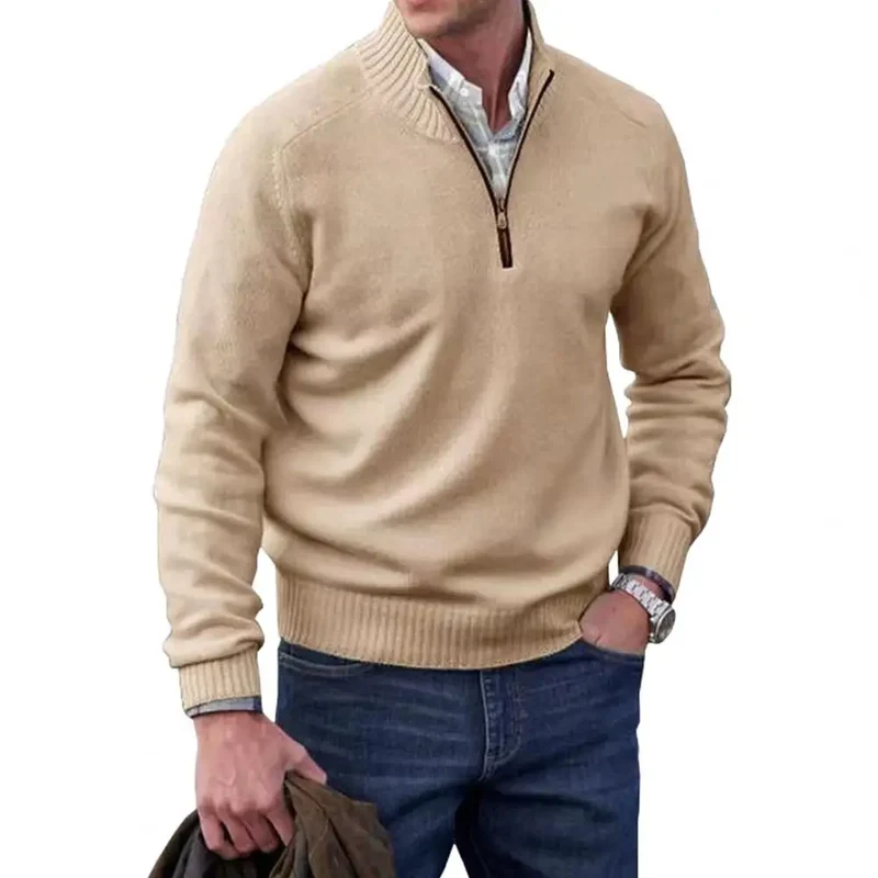 Herren Pullover Sweatshirt Troyer Pulli Sweater Stehkragen Zipper Langarmpulli