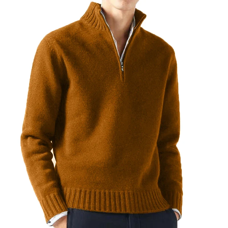 Herren Pullover Sweatshirt Troyer Pulli Sweater Stehkragen Zipper Langarmpulli