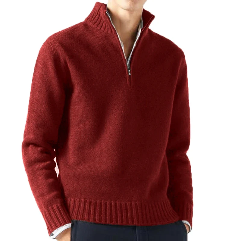 Herren Pullover Sweatshirt Troyer Pulli Sweater Stehkragen Zipper Langarmpulli