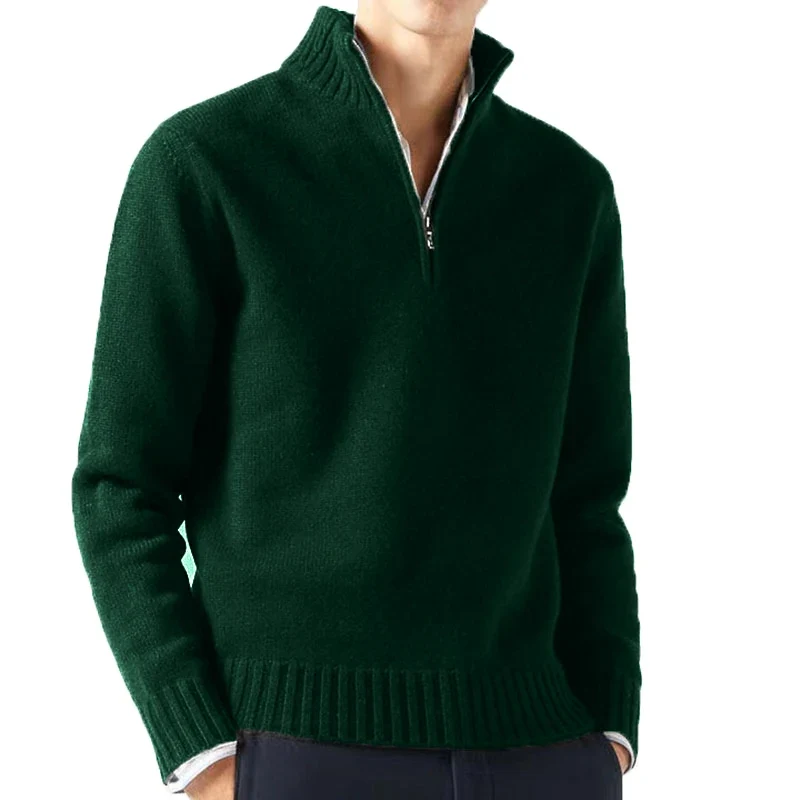 Herren Pullover Sweatshirt Troyer Pulli Sweater Stehkragen Zipper Langarmpulli