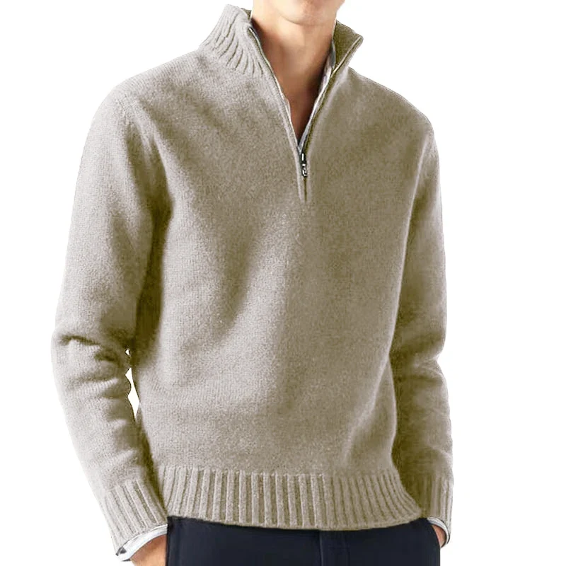 Herren Pullover Sweatshirt Troyer Pulli Sweater Stehkragen Zipper Langarmpulli